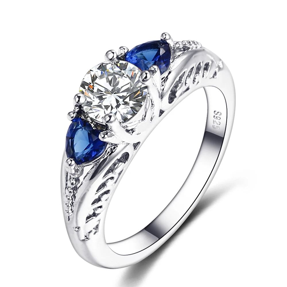 Bague Ringen, классика, 925 Стерлинговое Серебро, сапфир, драгоценный камень, обручальные кольца для женщин, хорошее ювелирное изделие, подарок