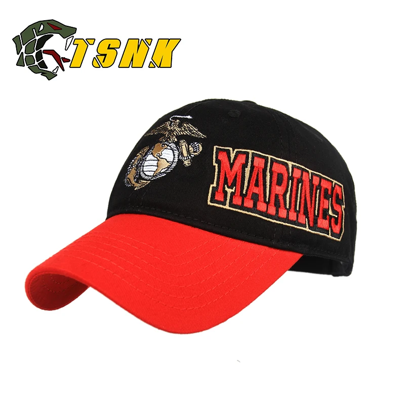 

TSNK Cotton Tactical Baseball Cap Embroidery "USMC/MARINES" Snapback hat Baseball Cap For Men&Women