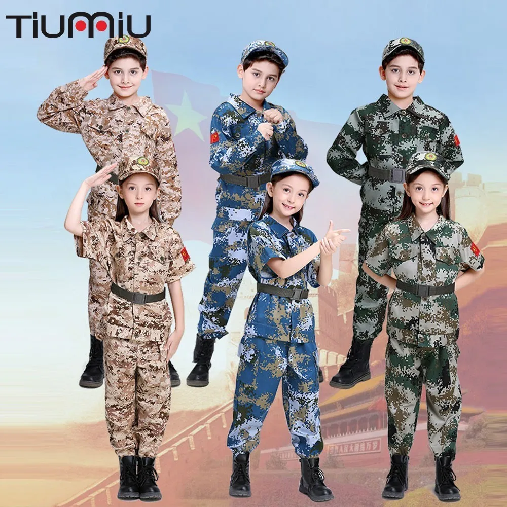 

Camouflage Suit Child Student Military Training Fireman Arms Male Girl Uniform Militar Askeri Malzeme Multicam Roupas Masculinas