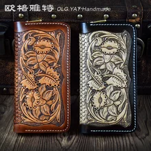 OLG. YAT кожаный кошелек ручной работы Tang grasspurse женская сумка ретро мульти-функция винтажная сумка на молнии Чистые яловые сумки