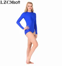  LZCMsoft Womens Snap Crotch Long Sleeve Leotard Girls Spandex Nylon Black Gymnastics Leotards Bodysuit Dance Costumes for Adults 