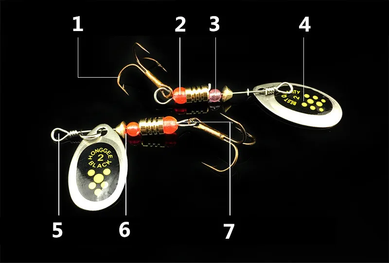 Colorful Painted Metal Spoon Spinner Lure with Treble Hooks 6cm 2.5g Metal Sequins Jig Bait Fishing Accessories (1)