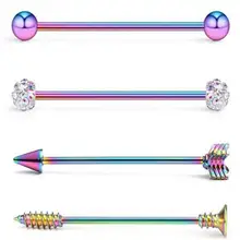 4 предмета в комплекте 14G 1,6 мм, 38 мм, версия Длина прямой штанга фабричного производства Нержавеющая сталь кольца стрелы шпильки для пирсинга уха украшение для тела со стразами