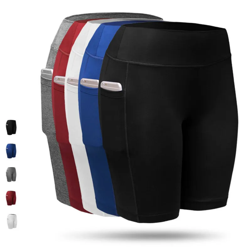 

Women Yoga Shorts with Pocket High Waist Quick Dry Breathable Sports Shorts Ladies Sportswear Running Fitness Gym Beach Shorts
