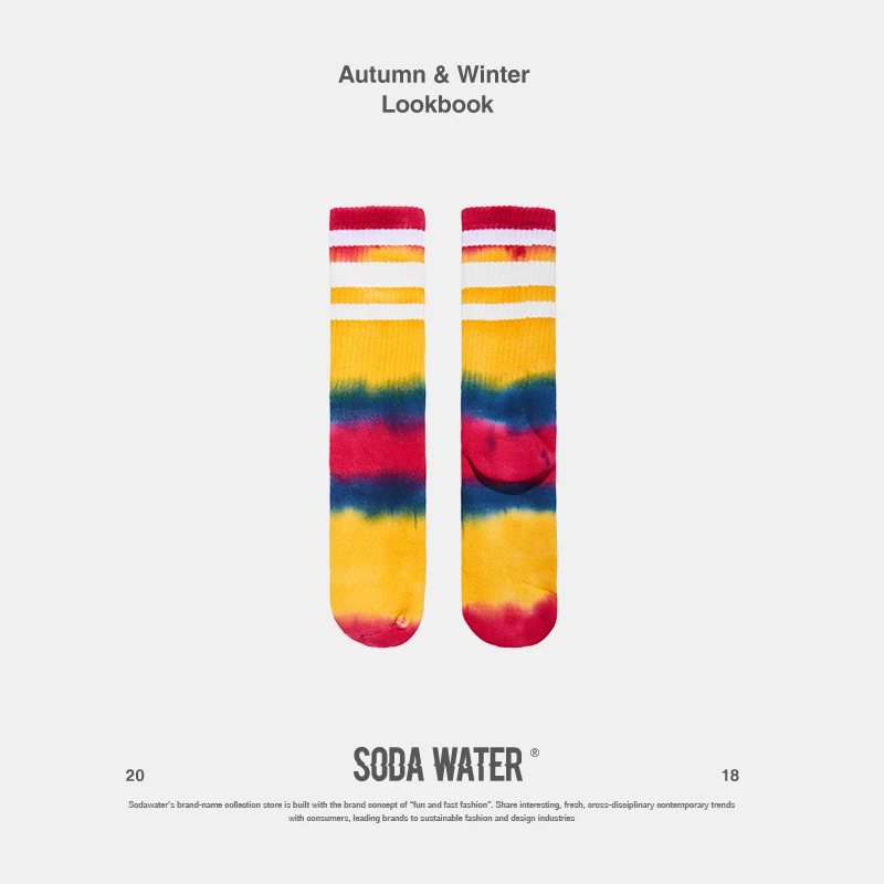 

SODAWATER Casual Long Stripe Socks Cotton Fashion Street Style Rock And Roll Summer Spring Winter Autumn Men Socks 936AI2018