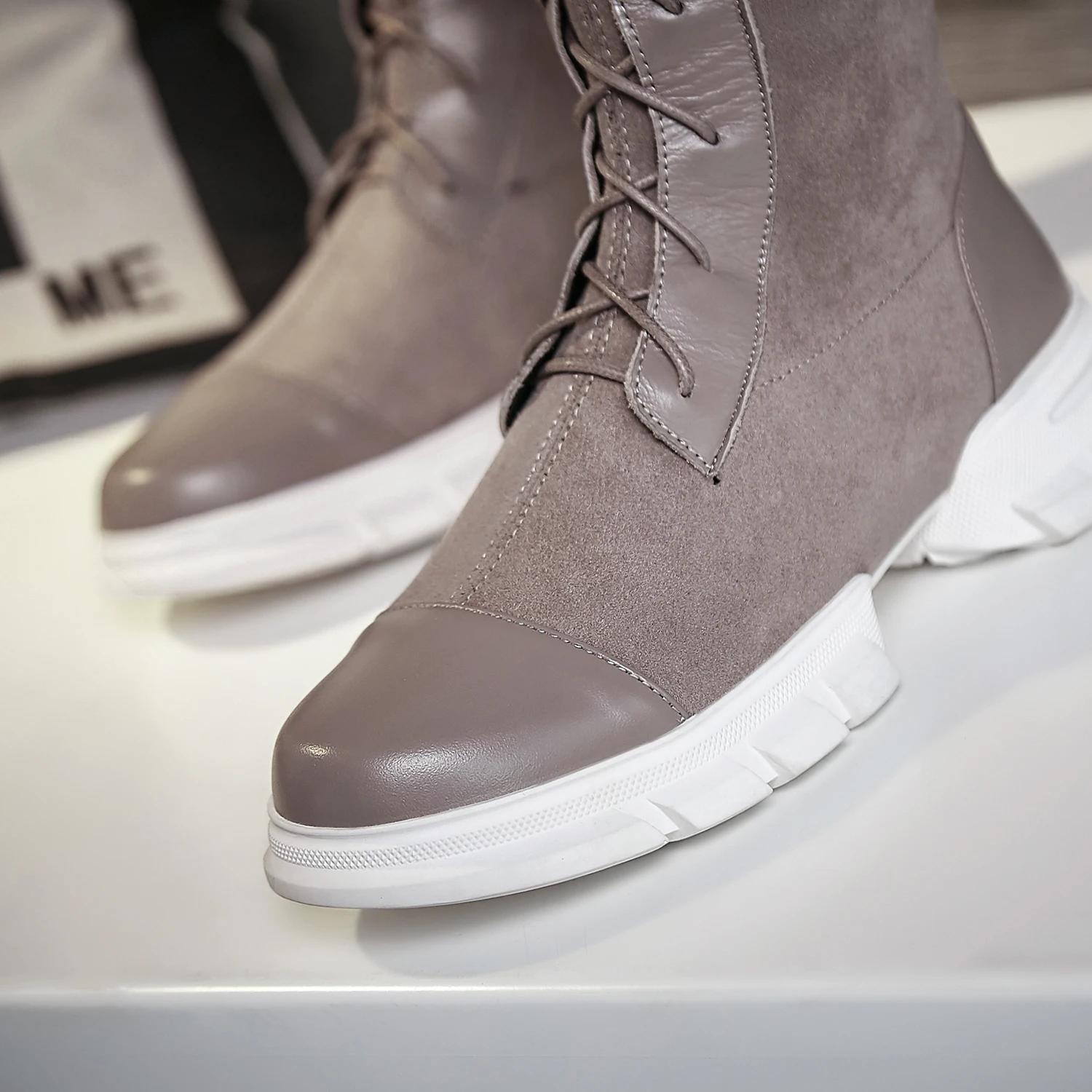 TXCNMB Black Knee High Boots Genuine Leather Women Boots Autumn Winter round Toe Brand Shoes Woman