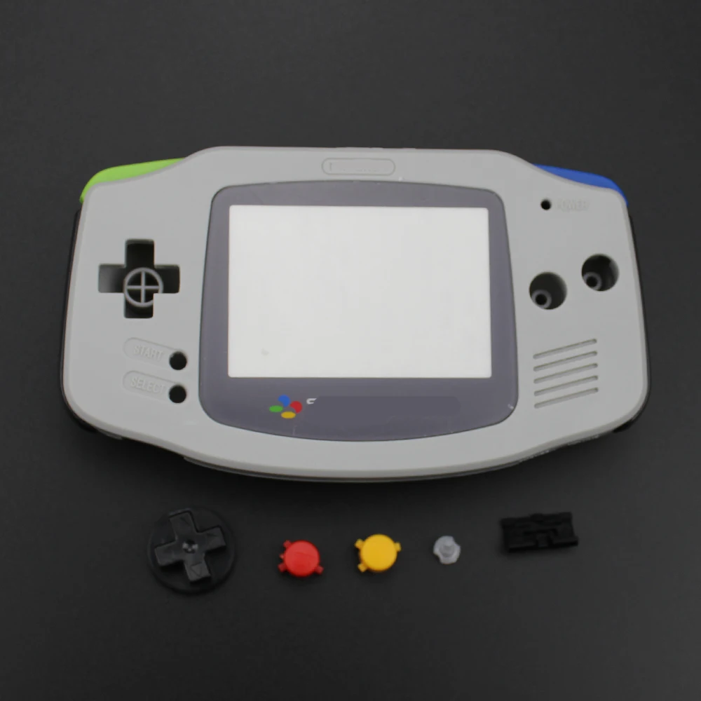 Grey Color Housing Shell Case Cover Skin replacement for Gameboy Advance for GBA Limited Edition with rubber pads