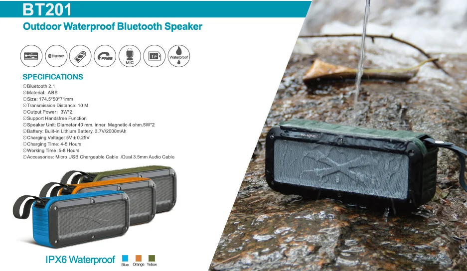 W King S20 портативный водонепроницаемый Bluetooth динамик беспроводной NFC супербас