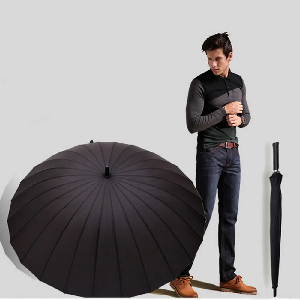 

Manual Open&Close Umbrella Long Umbrella with 24 Ribs,Durable and Strong Enough