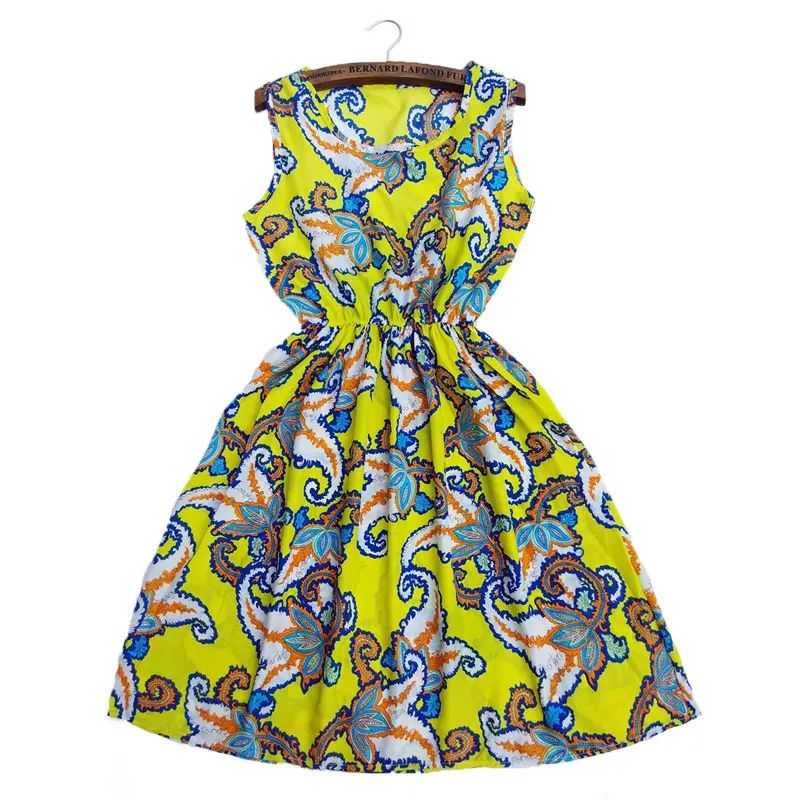 

Summer New Hot Sale Floral Print Boho Beach Dress Party Sexy Dress Leisure Loose Clothes Yellow Light Purple Plus Size XL XXL