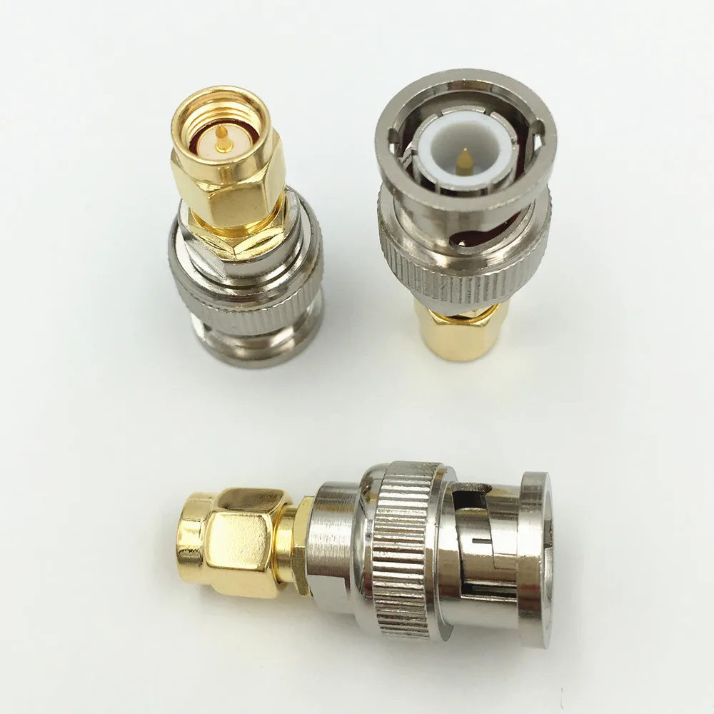 10 шт. латунь BNC штекер SMA Jack RF коаксиальный адаптер прямой разъем|plug adapter connector|plug