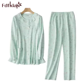 

Fdfklak Spring Pijama For Mom Long Sleeve Breastfeeding Tops Maternity Clothes Breast Feeding Nightwear Nursing Pajamas F149