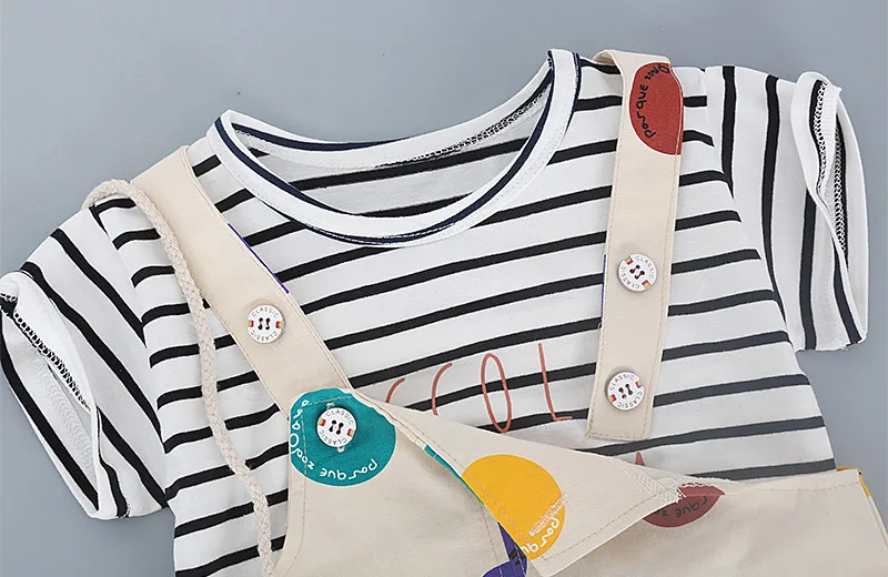 Детский комплект одежды для маленьких мальчиков и девочек модный весенне-осенний хлопковый комплект одежды для мальчиков, комплект из футболки и коротких штанов