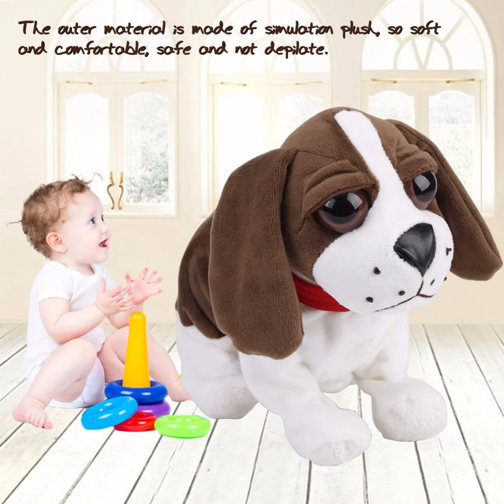 Lovely Plush Electronic Dog Pets Sound Control Robot Dogs Bark Stand Walk Cute Interactive Dog ElectronicToy Christmas Gift