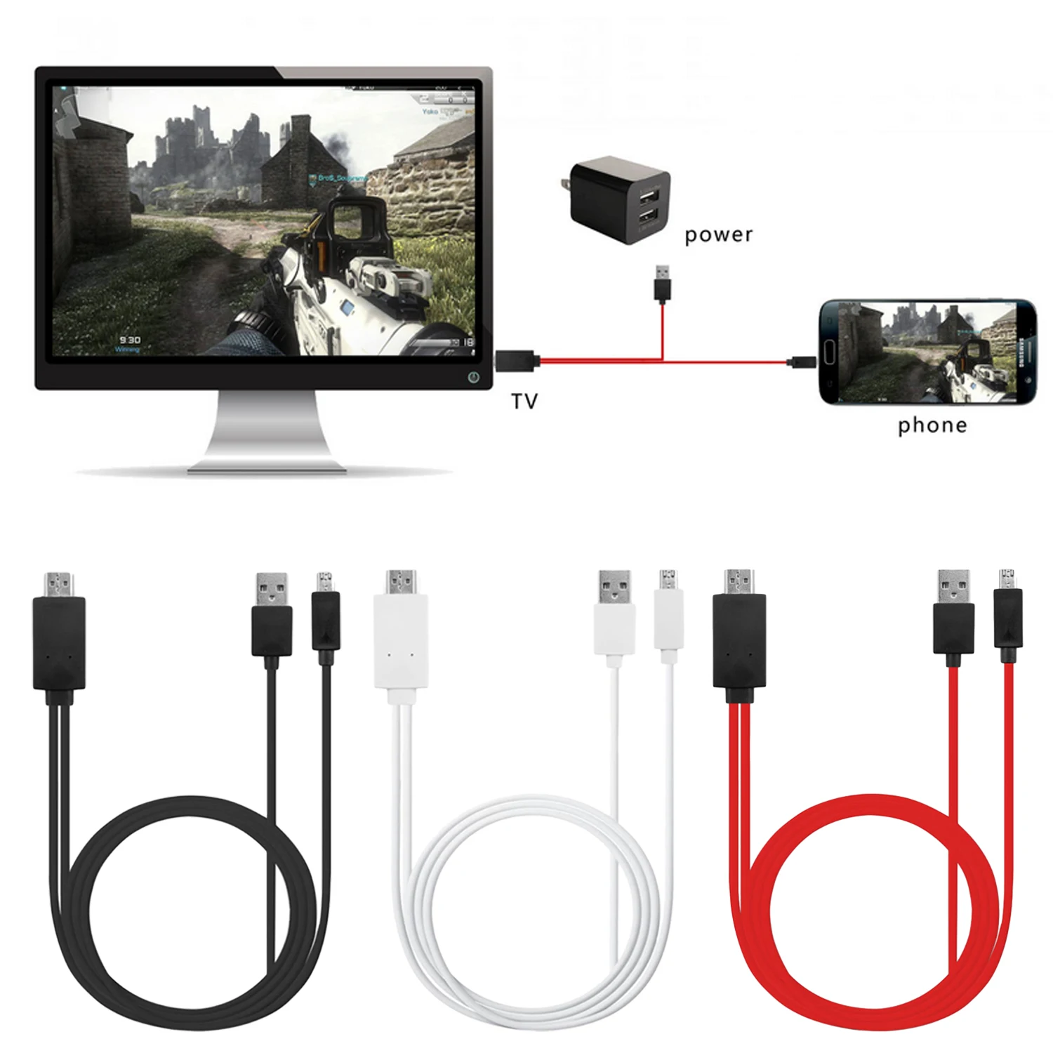 Кабель переходник Micro USB HDMI для смартфонов Samsung Galaxy S3 4 5 Note 2 3 Tab3 1080P MHL|Переходники и