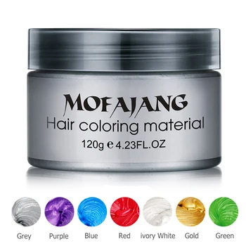 Color Hair Wax Styling Pomade Silver Grandma Grey Temporary Dye Disposable Fashion Festival Celebrate Molding Coloring Mud Cream