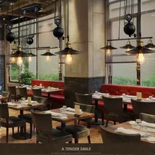 2/3 голова старинный промышленный стиль Американская страна Винтаж Лофт шкив подвесные светильники Регулируемая Подвесная лампа