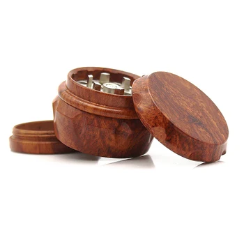

4 Layers 40mm Wooden Herb Grinder With Nail Teeth Spice Wood Herb Grinder Handle Tobacco Herb Grinder Accessories