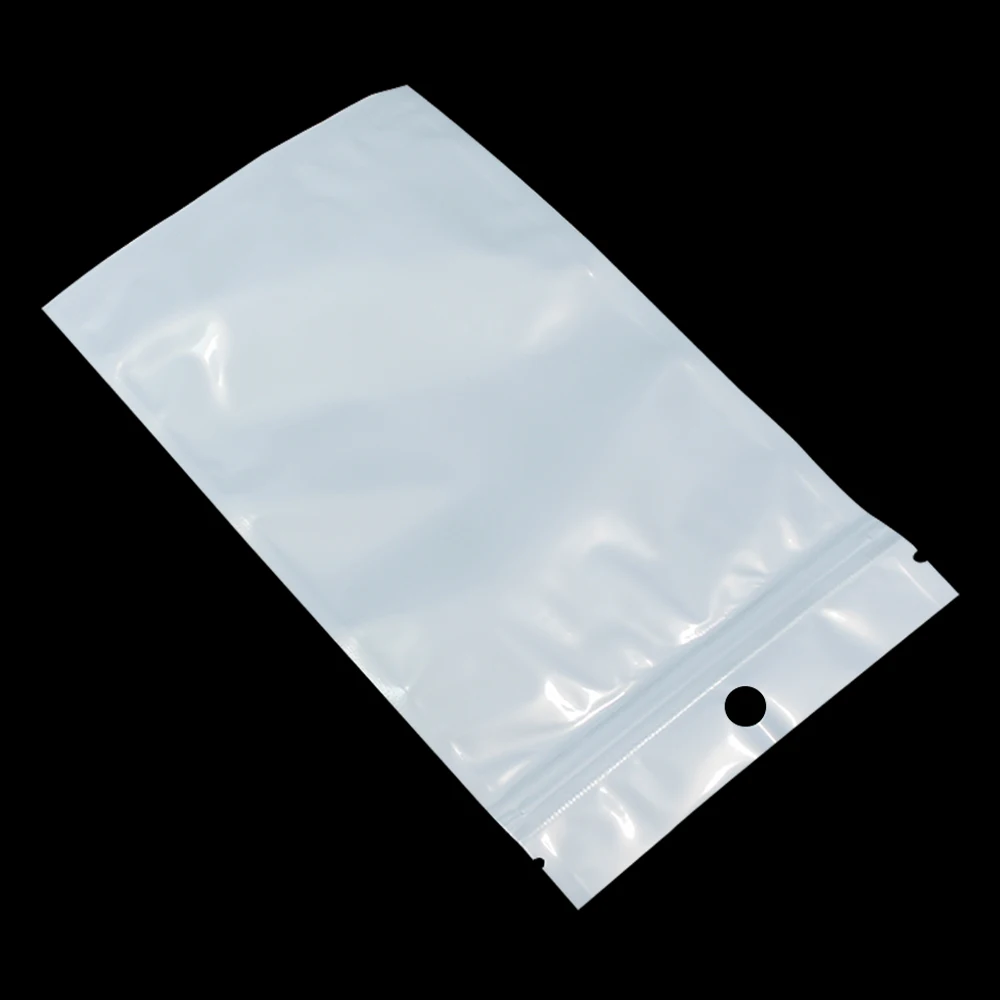Wholesale 11cm*19cm White / Clear Self Seal Zipper Plastic Packaging