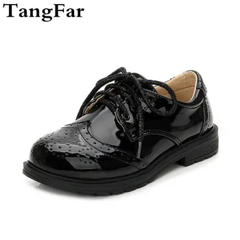 

Boys Performance Shoes 2019 British Style Casual Children Student Loafers Patent Leather Kids Korean Moccasins New