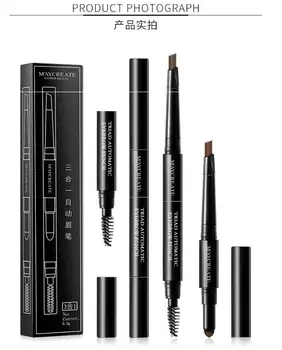 

(12 Pcs/Lot) 2017 New Eyebrow Pencil Three-in-one Multi-function Eyebrow Powder Long-lasting Easy To Wear Natural