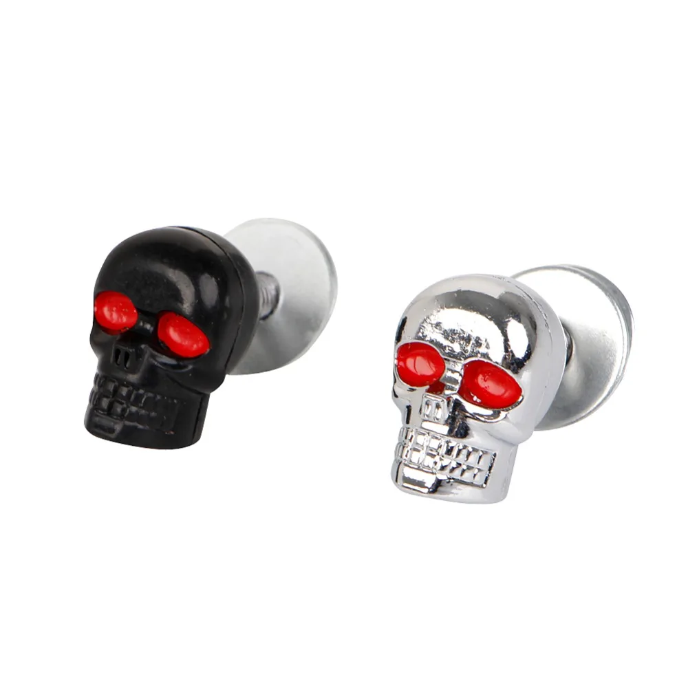 

4Pcs Motorcycle Chrome Skull License Plate Frame Bolts Screws Caps Fastener for car accessories