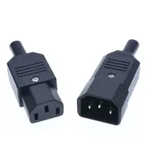 10 шт./лот IEC320 AC 250 В 10A C14 мужской+ C13 женский встроенный Rewirable основной разъем питания новое поступление