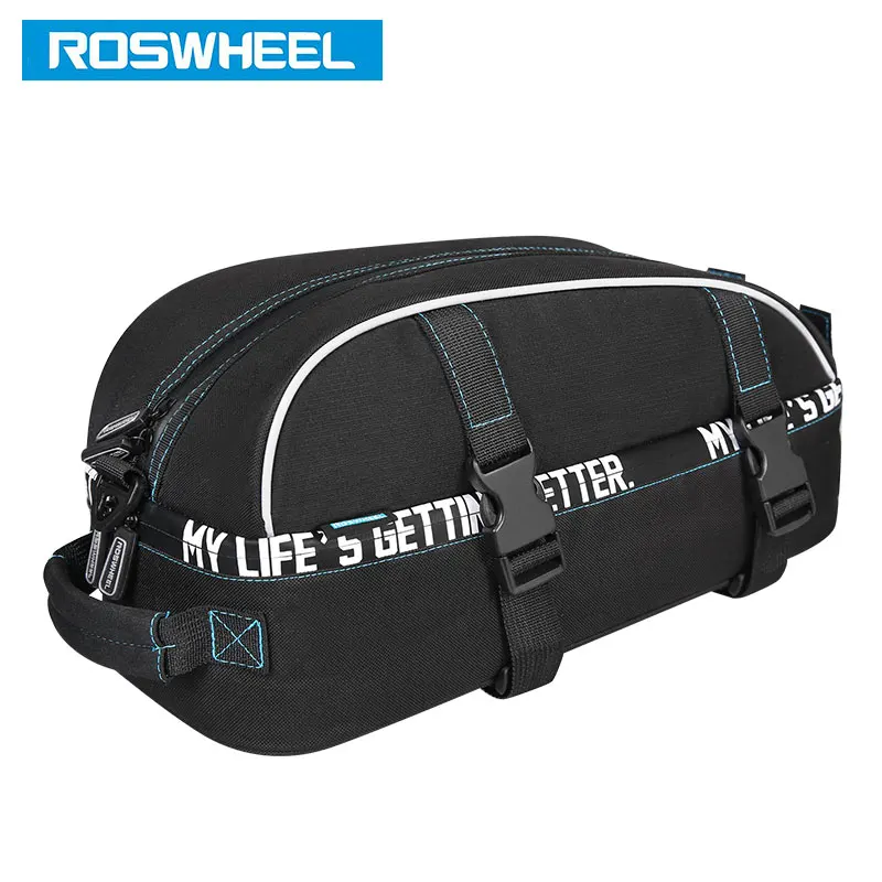 Sale ROSWHEEL New Bicycle Carrier Bag 8L Rack Trunk Double Layer Bike Luggage Pannier Cycling Storage Handbag Shoulder Strip 141416 1