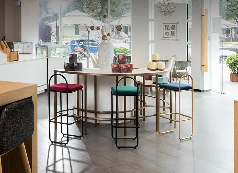 Скандинавский барный стул современный минималистичный легкий роскошный высокий стул Металл Кованое железо домашний креативный