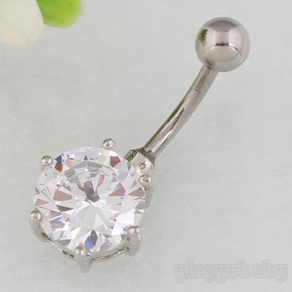 Free shipping Belly button ring body piercing jewelry zircon round