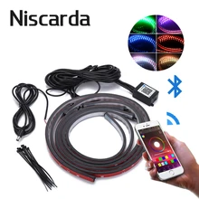 Niscarda 4 шт 12 V IP65 Bluetooth App Управление RGB Светодиодные ленты под автомобиль 60 90 120 см трубки Underglow днища Системы неоновый свет