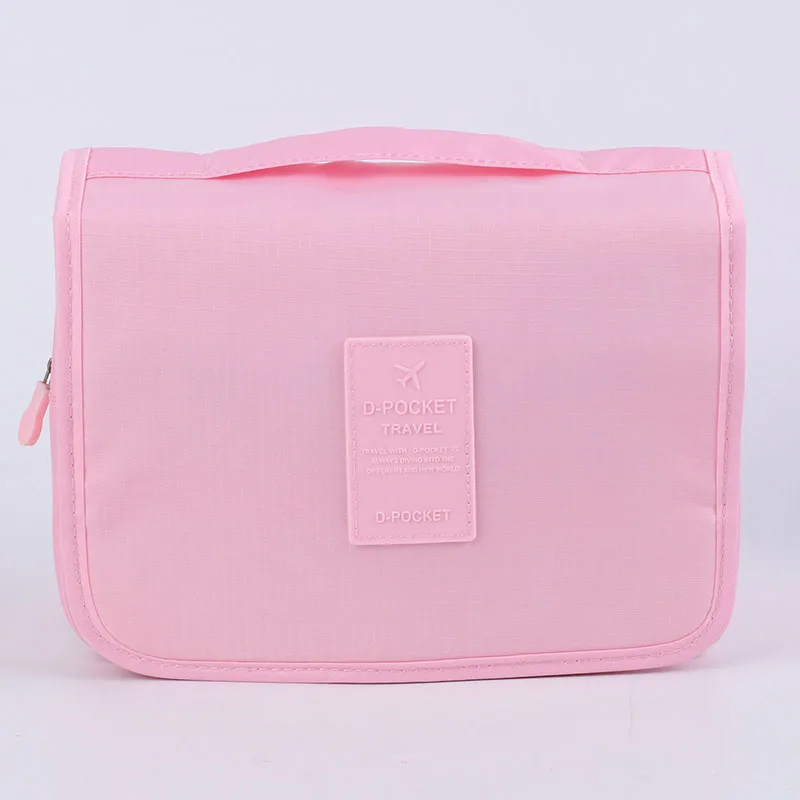 Модный Дорожный подвешиваемый чехол для макияжа для мужчин и женщин, на молнии, комплект, косметический Органайзер, сумка для хранения, Прямая - Цвет: pink