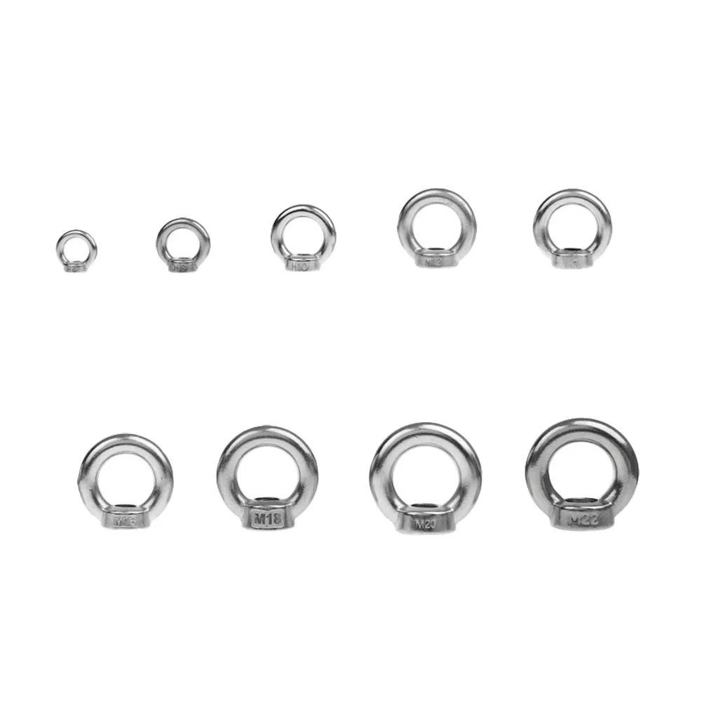M6/M8/M10/M12-M22 304 Stainless Steel Lifting Eye Nut Ring Shape Nuts 6mm