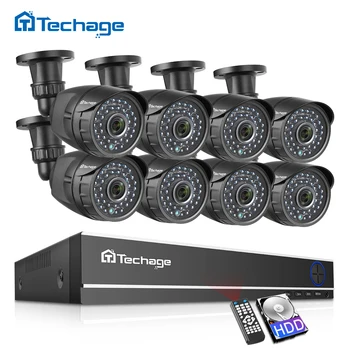 

Techage 8CH 1080P CCTV System AHD DVR Kit 2MP IR Outdoor Waterproof Camera Home Security P2P Video Surveillance Set 2TB HDD