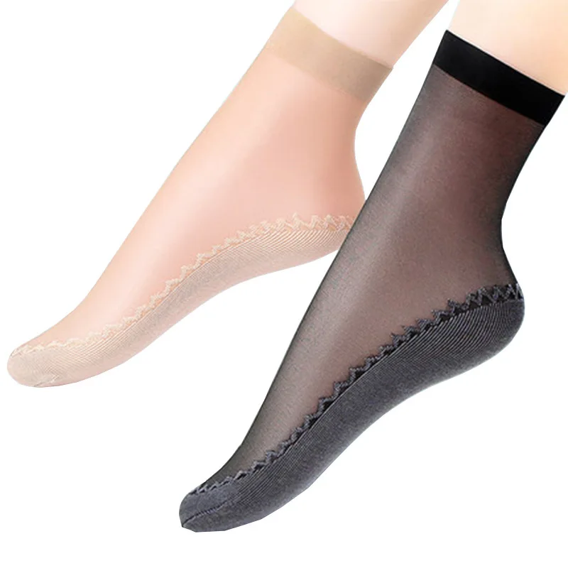 Summer Sexy Ultra-thin Woman Socks Elastic Wear-Resistant Silk Women Socks Cool Transparent Crystal Short Female Socks for Woman