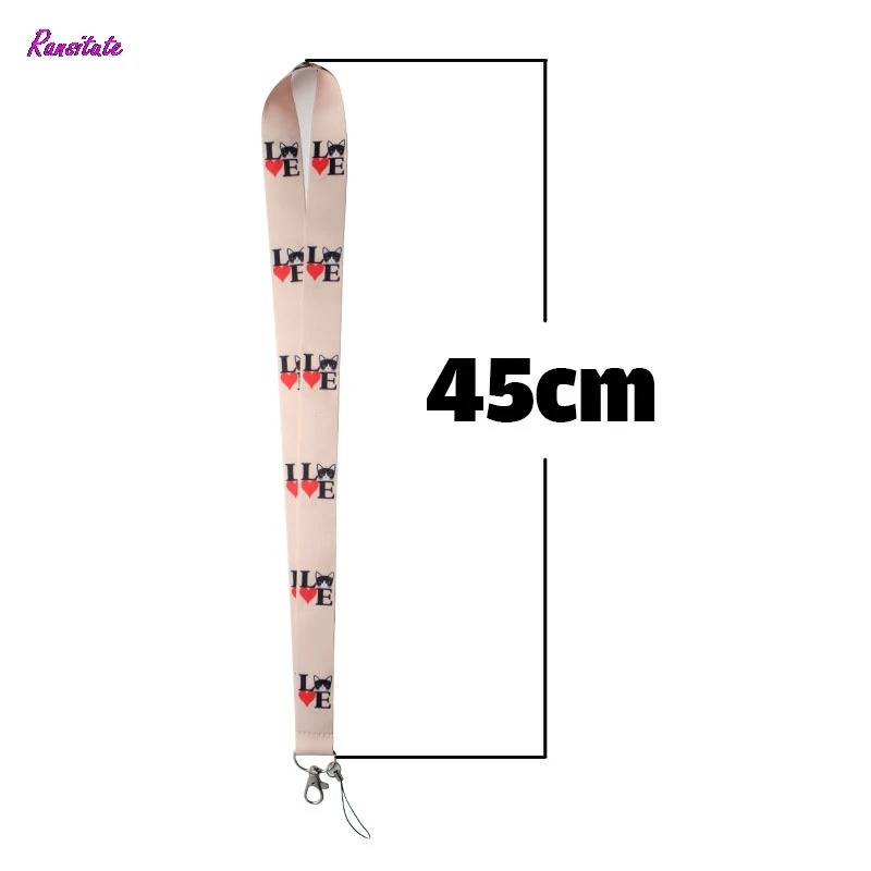 

Ransitute Pretty letter i love cat Key Lanyard for keys ID Phone USB Badge Holders Mobile Phone Straps