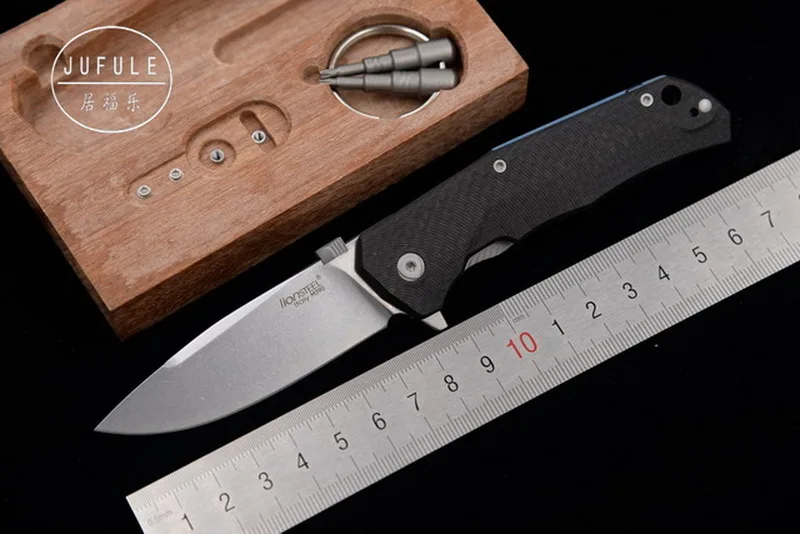 US $68.08 Jufule Made Lionsteel Molletta Tre Carbon Fiber Titanium M390 Ball Bearing Flipper Folding Camp Outdoor Edc Tool Kitchen Knife