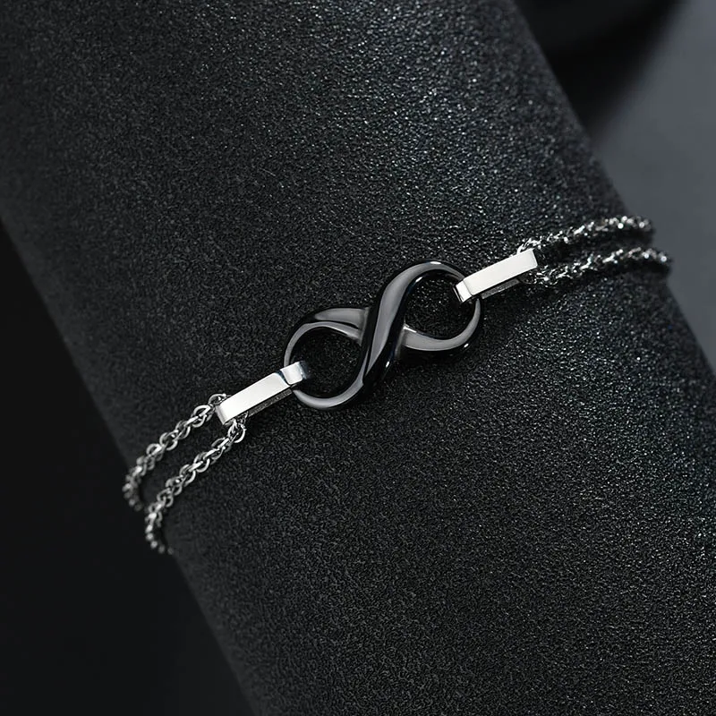 ELSEMODE антиаллергенные женские круглые очаровательные твердые керамические простые браслеты нержавеющая сталь 316 L черный белый керамический браслет