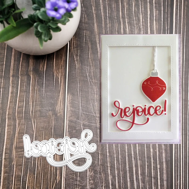 

Christmas Rejoice Metal Cutting Dies Decorative Scrapbooking Steel Craft Die Cut Embossing Paper Cards Stencils