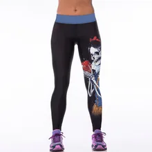 New 026 Sexy Girl Jogging Leggings Comics Snow White Skull witch Apple Prints High Waist Running Fitness Sport Women Yoga Pants