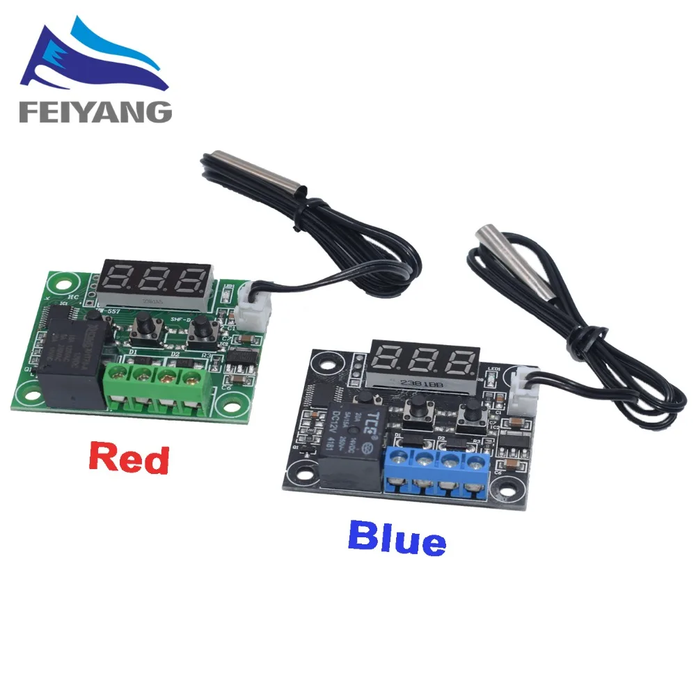 

10PCS W1209 DC 12V Red/Blue heat cool temp thermostat temperature control switch temperature controller