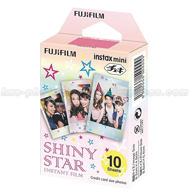 Подлинная Fuji Fujifilm Instax Mini мгновенная пленка блестящая Звезда 10 шт. для мини 9 8 7s 70 50s 50i 90 25 камер поделиться SP-1 SP-2 принтер