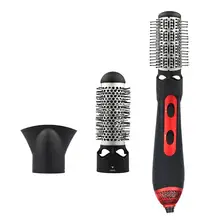 3-в-1 горячего воздуха вращательная щётка для укладки и пушистость Управление авто-вращающиеся щипцы для завивки для волос с негативными ионами бигуди щетка