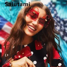 Новинка, Шикарные солнцезащитные очки в форме сумочки для женщин, роскошный бренд, сплав, квадратная сумка, солнцезащитные очки для женщин, сексуальные очки с заклепками