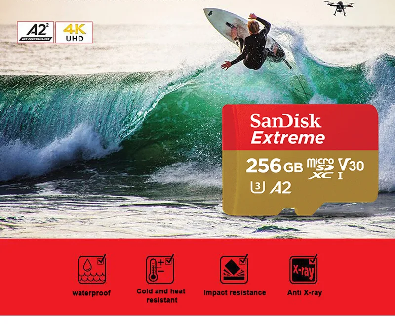 флешка карта памяти SanDisk Extreme TF флеш-карта памяти Micro SD карта 32 Гб microSDHC читать Скорость до 100 МБ/с. UHD 3D 4 K видео карта