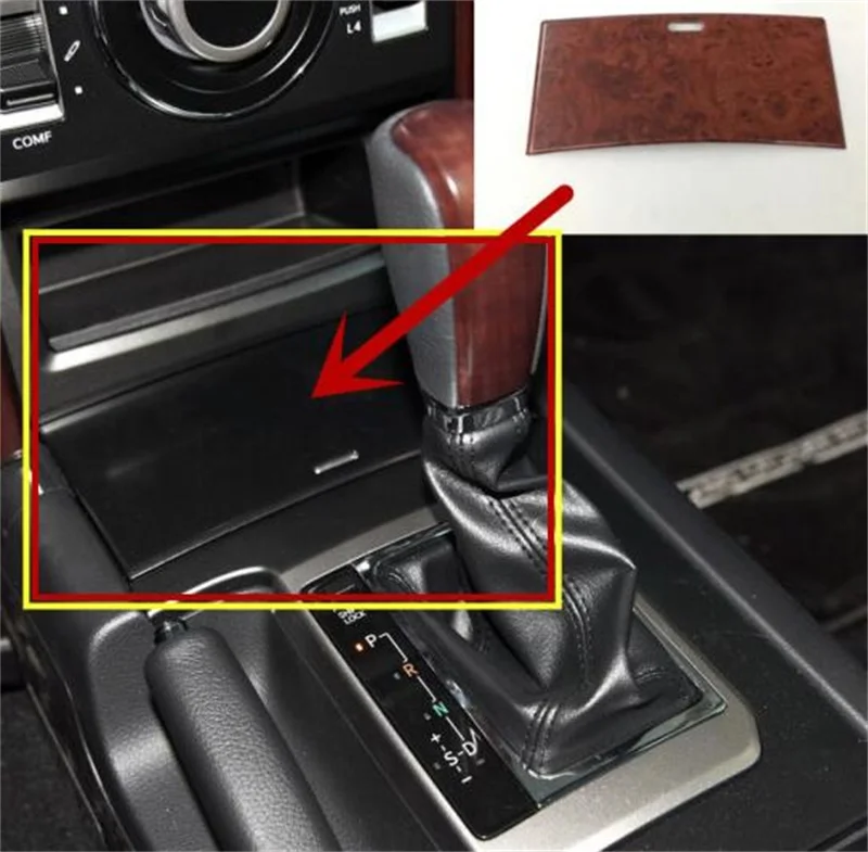 

For Toyota Prado FJ 150 2010 - 2016 Car Gear Shift Knob Panel Storage Box Cover Trim ABS Chrome Car Styling Accessories 1Pcs
