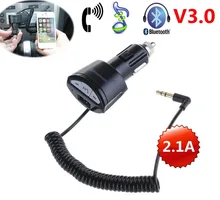 HiFi Car Wireless Bluetooth 3.0 Music Adapter Handsfree A2DP MP3 Audio Player via 3.5mm AUX w/ USB Charger for iPhone 6 Samsung
