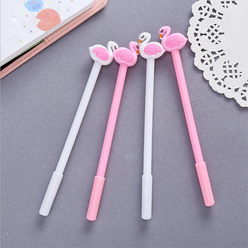 

5pc Korean Stationery Lovely Flamingo Gel Pen Creative Cartoon Pen Student Stationery Pens For School School Supplies Kawaii Pen