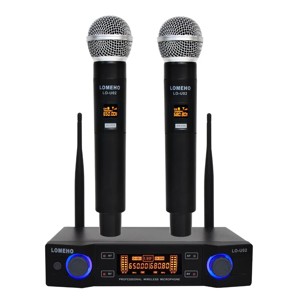 Двойной двухканальный портативный передатчик микрофона LO U02 UHF Профессиональная Беспроводная микрофонная