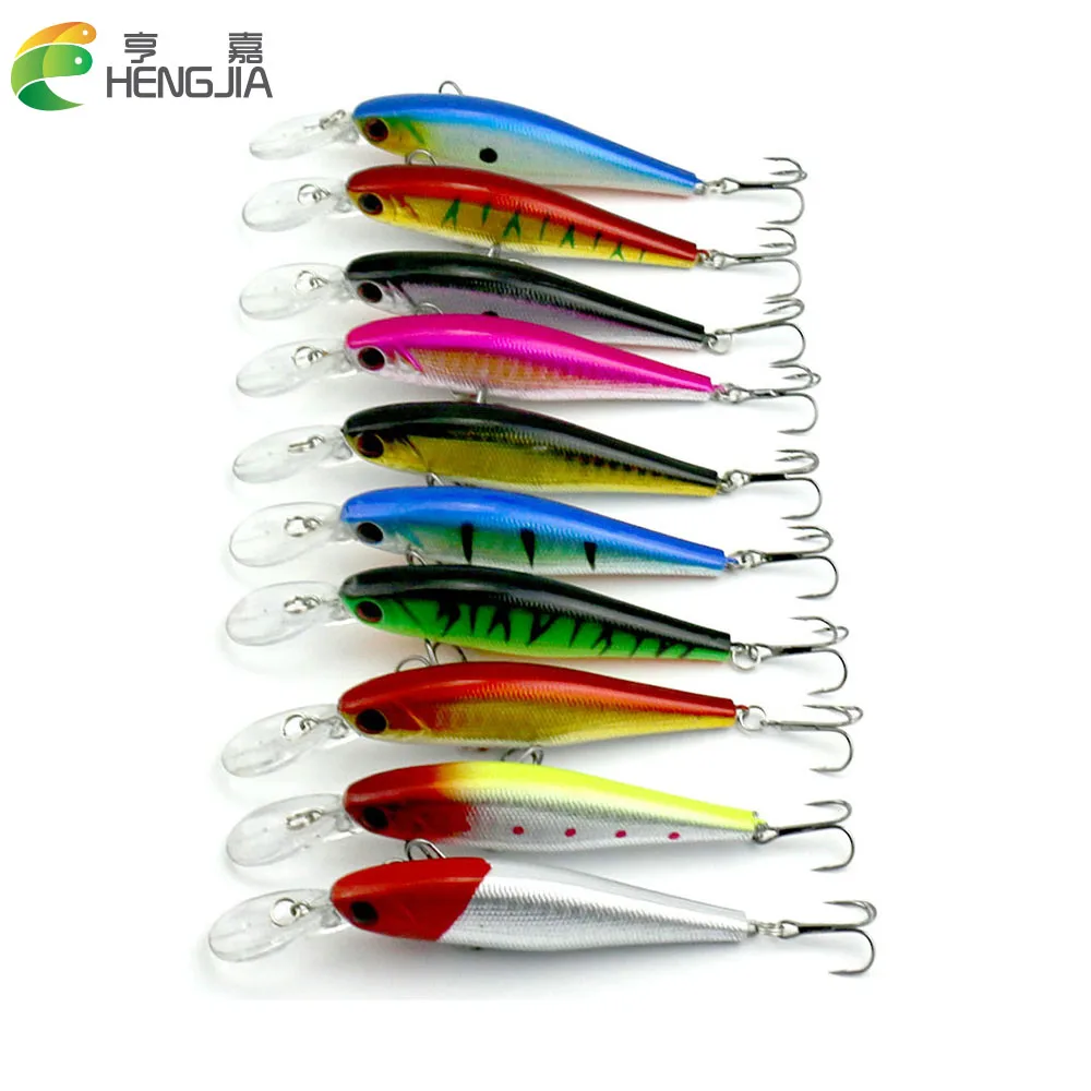HENGJIA 10 видов цветов Рыболовная Приманка Minnow пластиковая твердая приманка